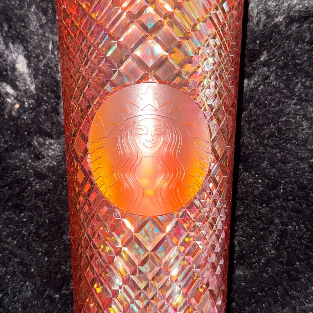 Starbucks Iridescent Orange-Pink Faceted Tumbler
